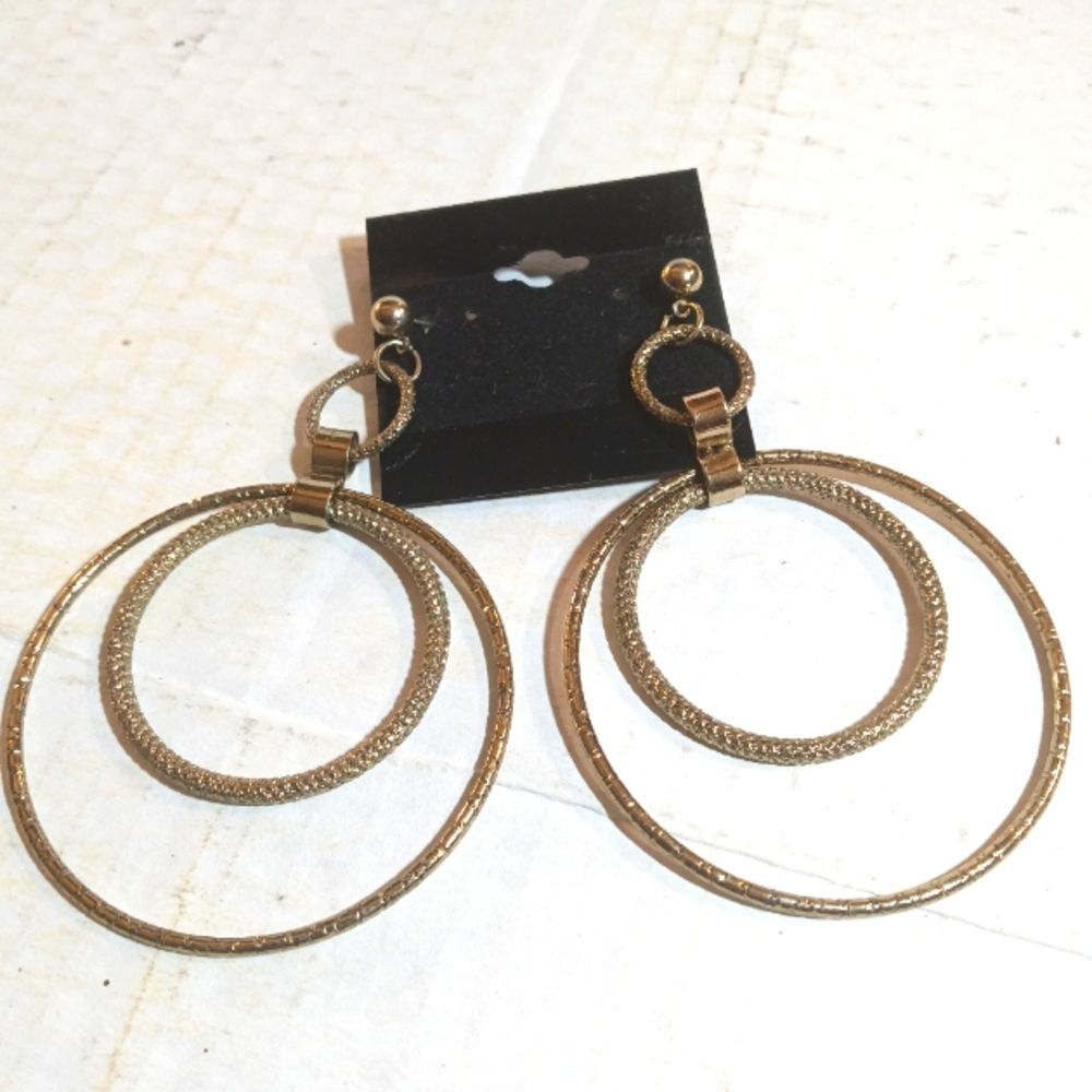 Large Gold Tone Fashion Hoops